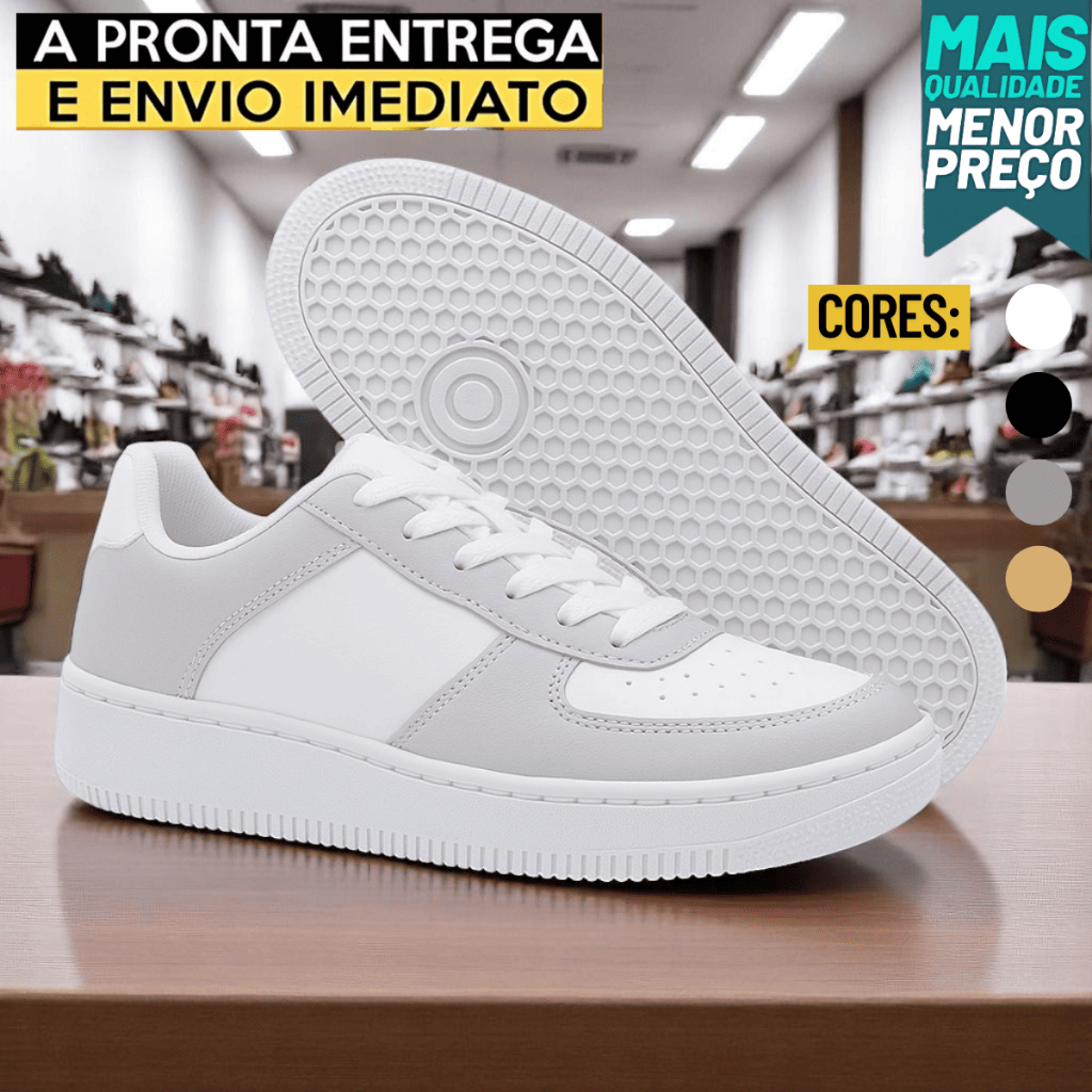 Tenis Feminino Inverno Frio Cinza B...