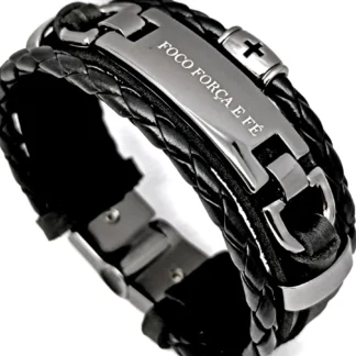 Pulseira Couro 3 Virtudes Grafith