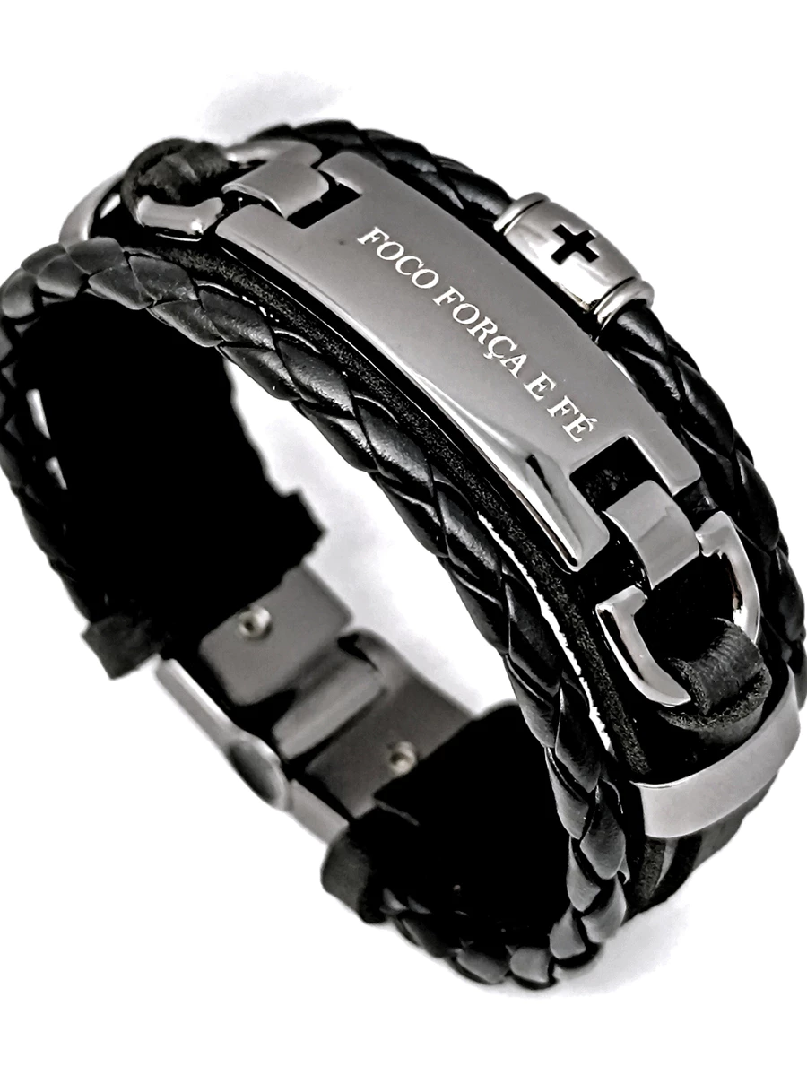 Pulseira Couro 3 Virtudes Grafith