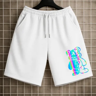 Bermuda De Moletom Flanelado Urso Neon Otima Qualidade Urban Life