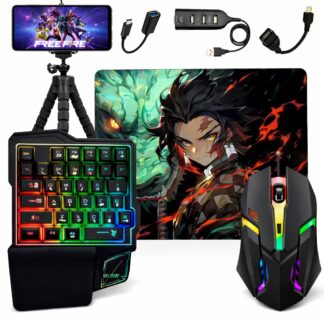 Kit Mobilador Para Celular Completo Vários Modelos Teclado + Mouse Gamer + Mouse Pad + Hub + Tripe + Fone