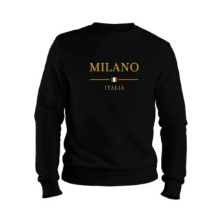 Blusa de Frio Moletom Milano Italia Casual Flanelado Careca Gola Redonda