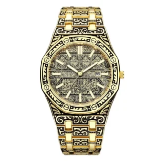 Relogio Masculino Octogonal Dourado