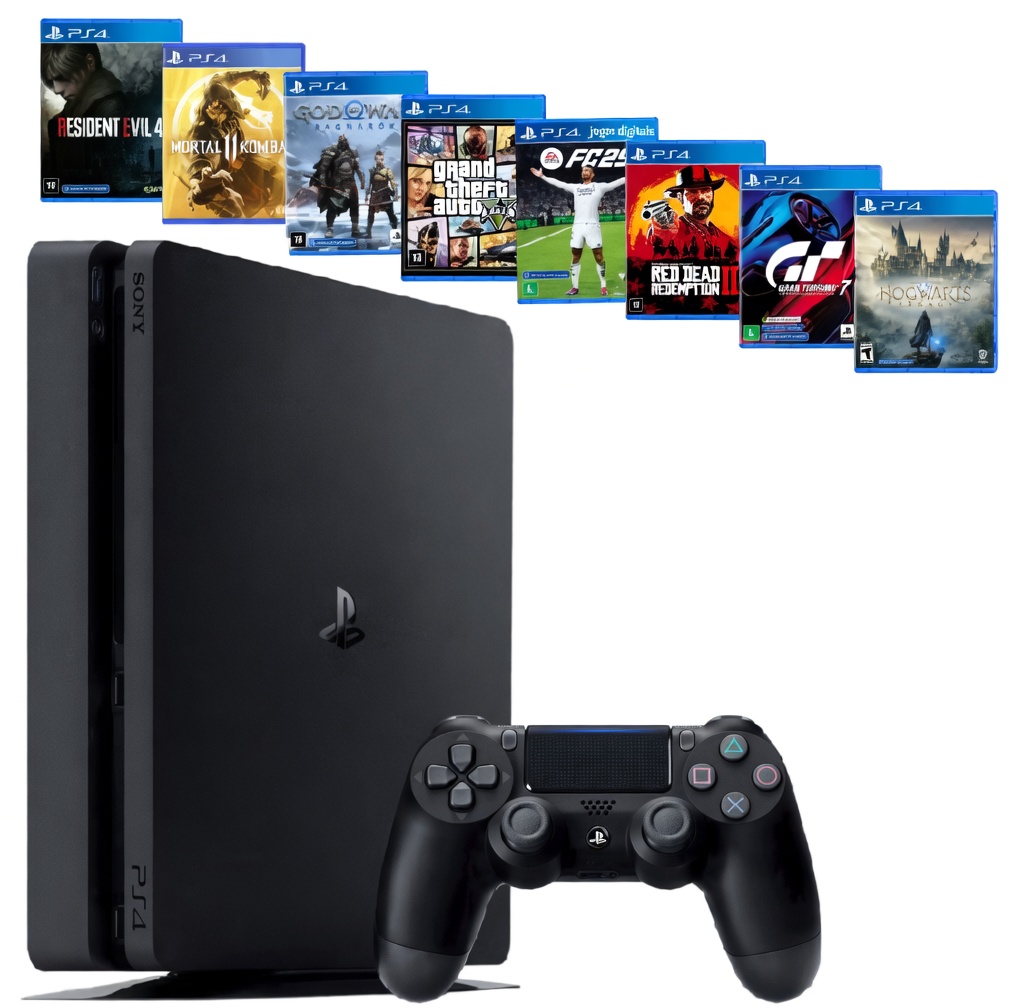 PlayStation 4 Slim 1TB + 4 Jogos