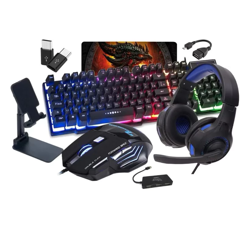 Kit Gamer Completo Teclado LED Mous...