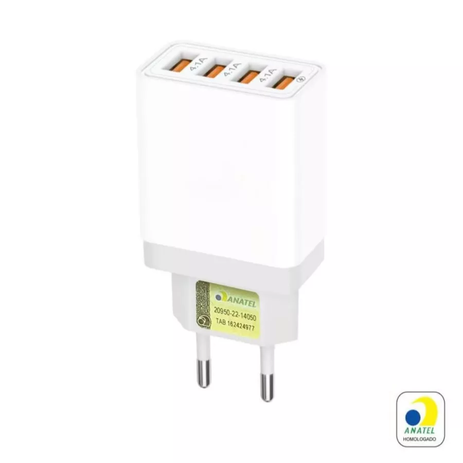 Carregador Fonte 4 USB Turbo 4.1A U...