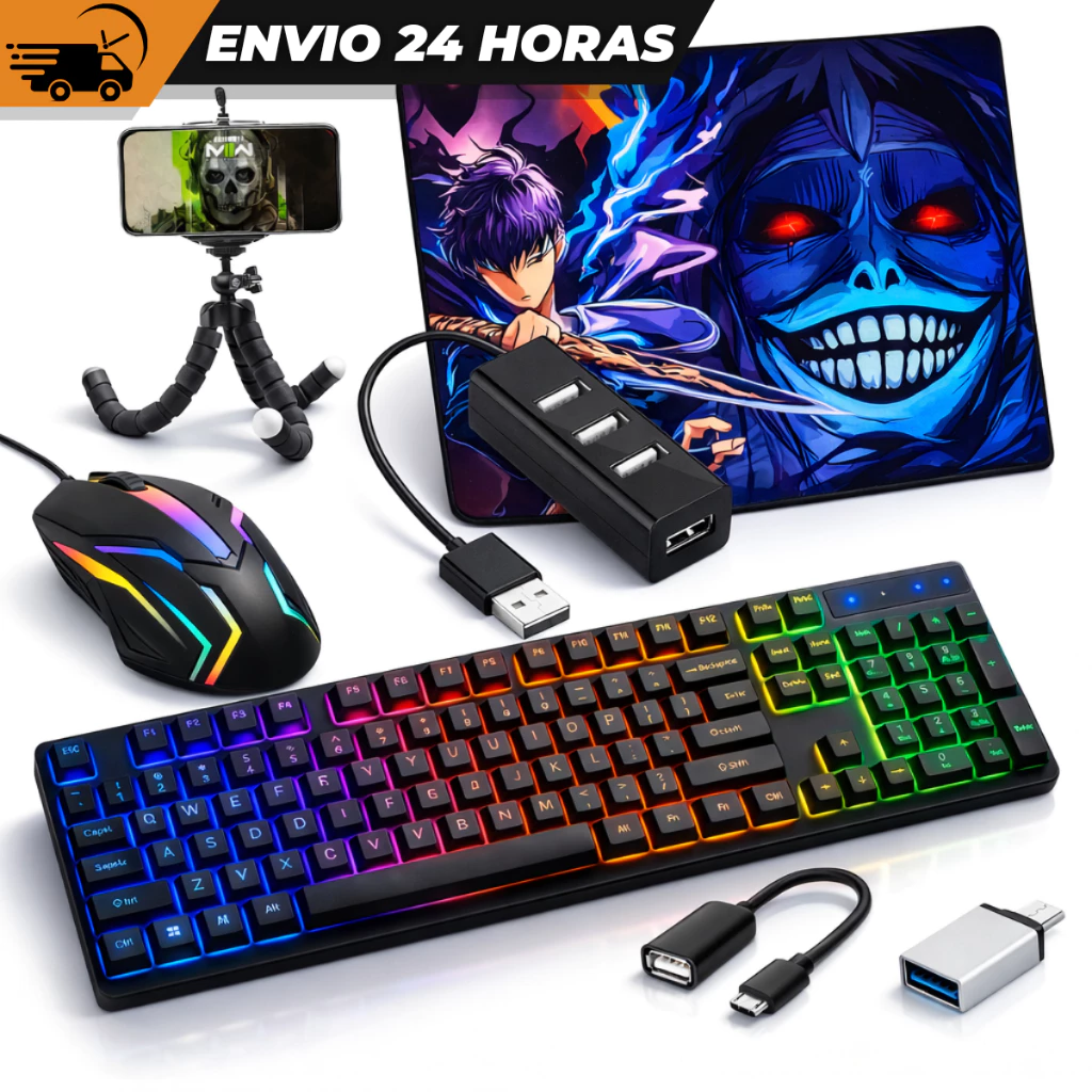 Kit Mobilador Gamer Tipo C Mouse Te...