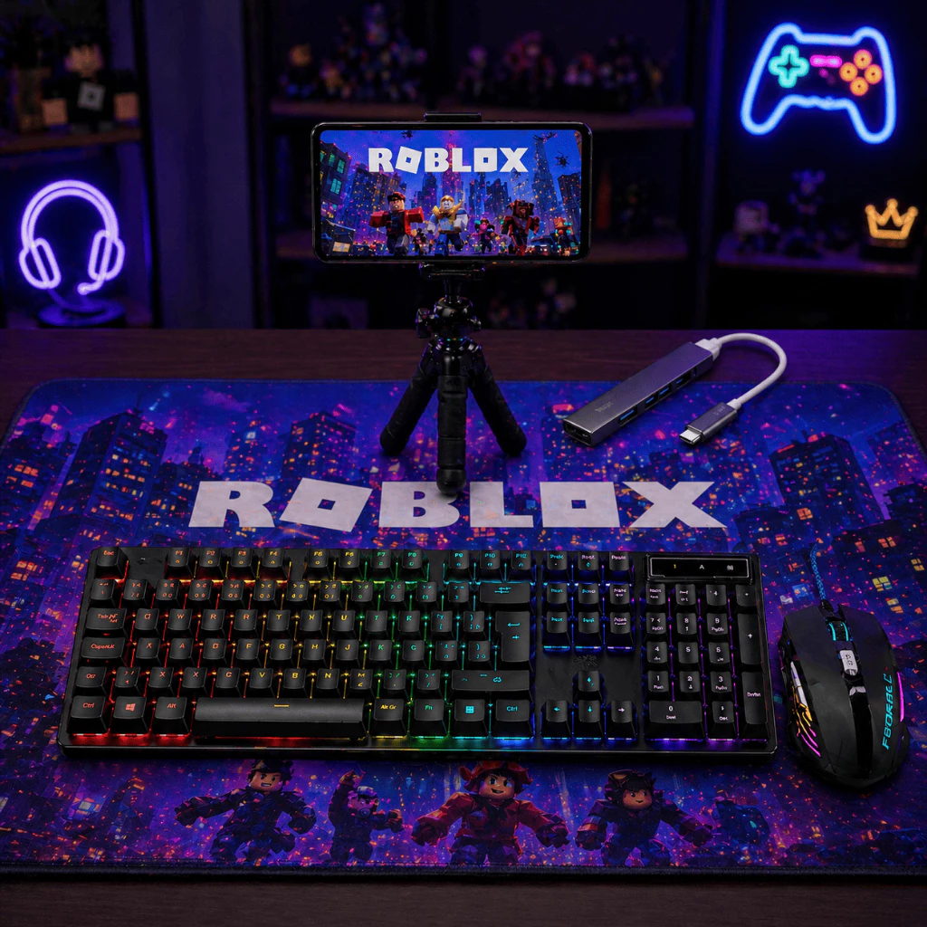 Kit Gamer Mobilador Tipo C com Tecl...
