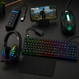 Kit Mobilador Gamer RGB Tipo C com Teclado Mouse e Headset