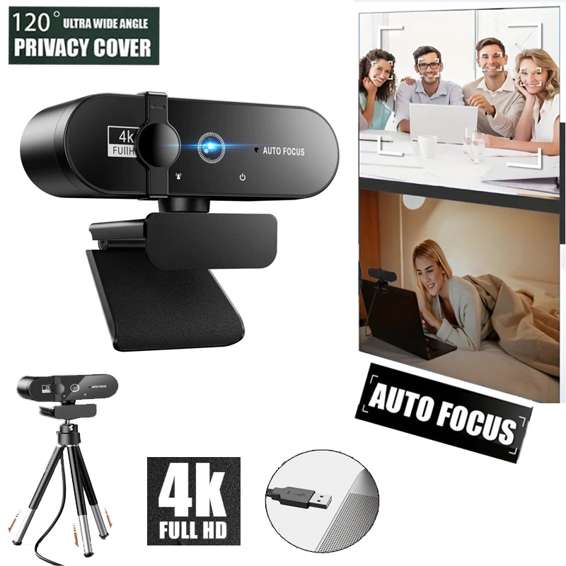Webcam 4K Full HD VisÃ£o 360Âº